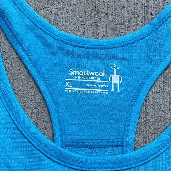Smartwool Womens Merino Sport 150 Tank Ocean Spray Blue Size XL NWT - Picture 4 of 7